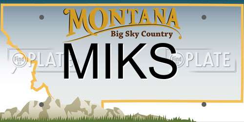 MIKS Montana License Plate