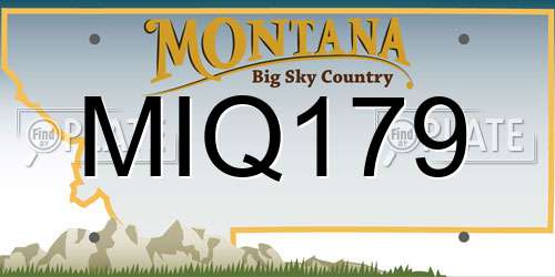 MIQ179 Montana License Plate