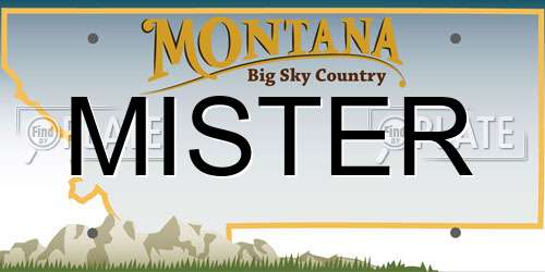 MISTER Montana License Plate