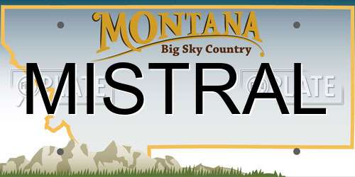 MISTRAL Montana License Plate