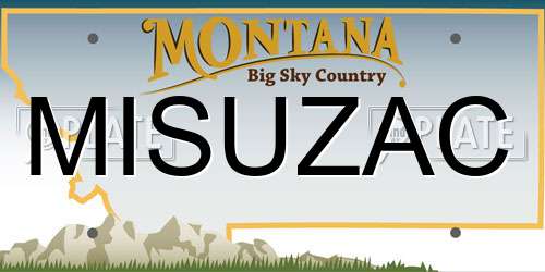MISUZAC Montana License Plate