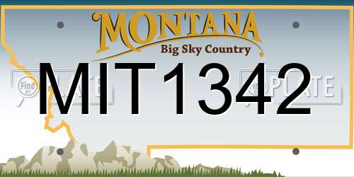 MIT1342 Montana License Plate