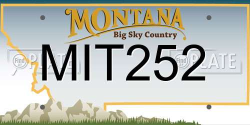 MIT252 Montana License Plate