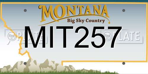 MIT257 Montana License Plate
