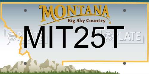 MIT25T Montana License Plate