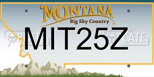 MIT25Z Montana License Plate