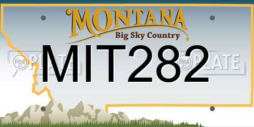 MIT282 Montana License Plate