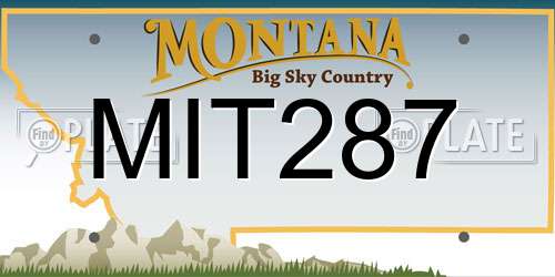 MIT287 Montana License Plate