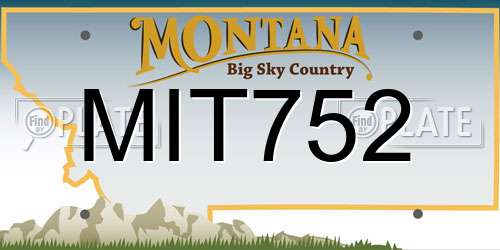 MIT752 Montana License Plate