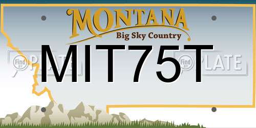 MIT75T Montana License Plate
