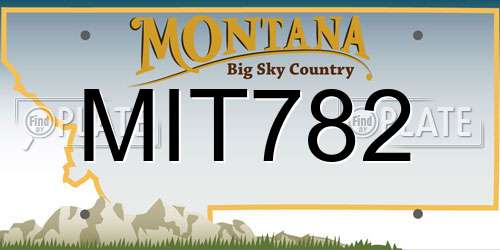 MIT782 Montana License Plate