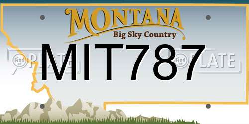 MIT787 Montana License Plate