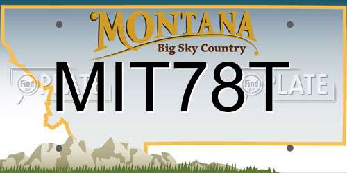 MIT78T Montana License Plate