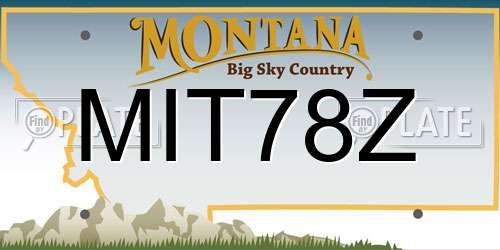 MIT78Z Montana License Plate