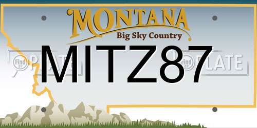 MITZ87 Montana License Plate