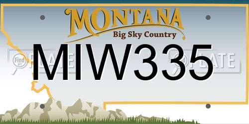 MIW335 Montana License Plate