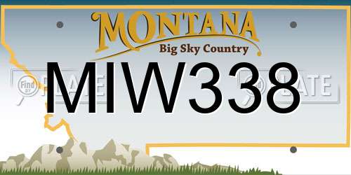 MIW338 Montana License Plate