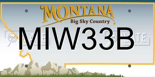 MIW33B Montana License Plate