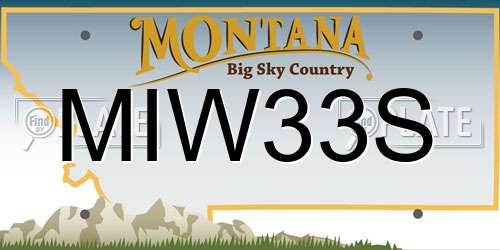 MIW33S Montana License Plate