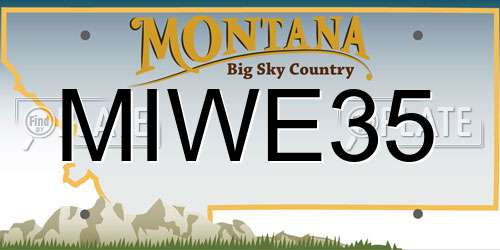 MIWE35 Montana License Plate