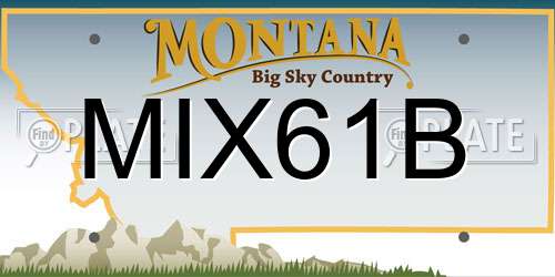 MIX61B Montana License Plate