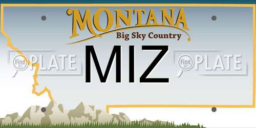 MIZ Montana License Plate