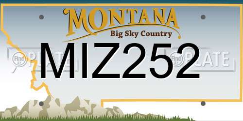 MIZ252 Montana License Plate