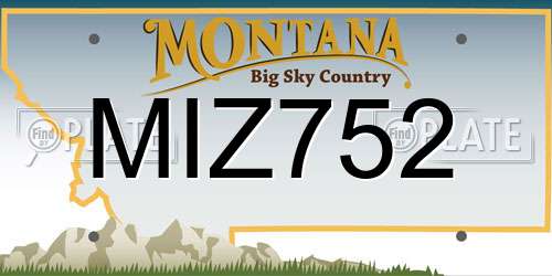 MIZ752 Montana License Plate