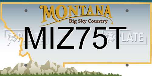 MIZ75T Montana License Plate