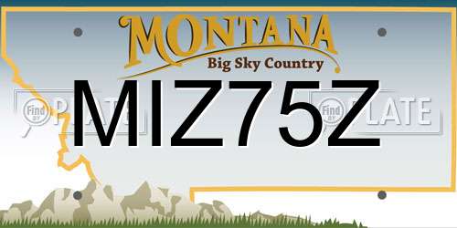 MIZ75Z Montana License Plate
