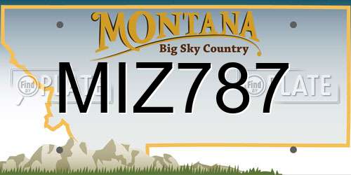 MIZ787 Montana License Plate