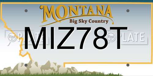 MIZ78T Montana License Plate