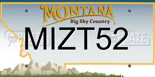 MIZT52 Montana License Plate