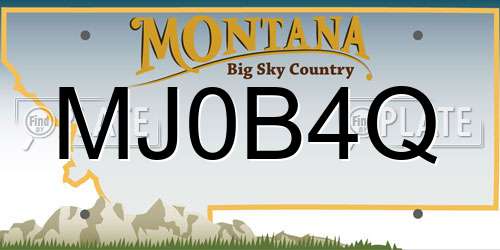 MJ0B4Q Montana License Plate