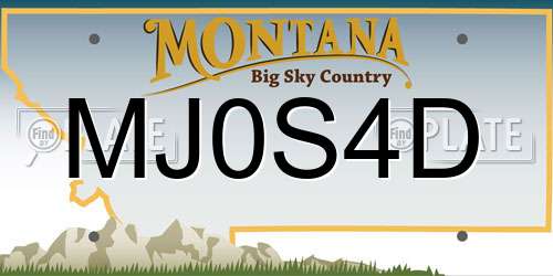 MJ0S4D Montana License Plate