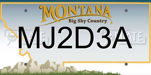 MJ2D3A Montana License Plate