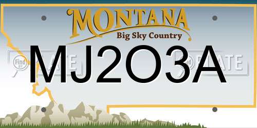 MJ2O3A Montana License Plate