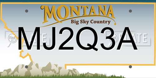 MJ2Q3A Montana License Plate