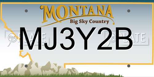 MJ3Y2B Montana License Plate