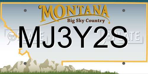 MJ3Y2S Montana License Plate