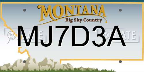 MJ7D3A Montana License Plate