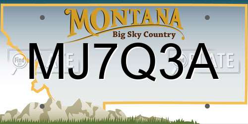 MJ7Q3A Montana License Plate