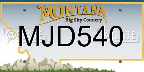 MJD540 Montana License Plate