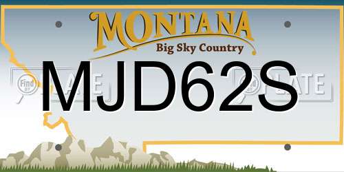 MJD62S Montana License Plate