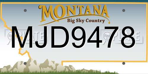 MJD9478 Montana License Plate