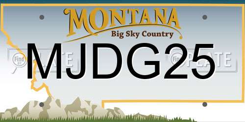 MJDG25 Montana License Plate