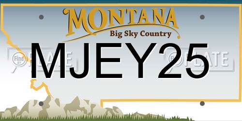 MJEY25 Montana License Plate