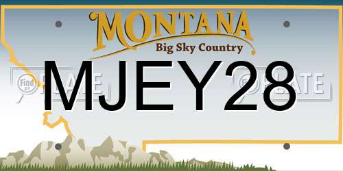 MJEY28 Montana License Plate