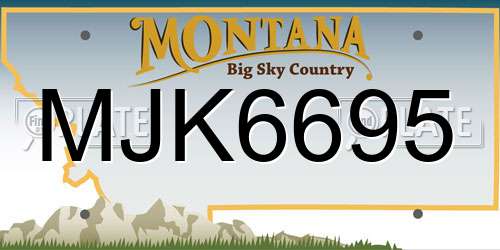 MJK6695 Montana License Plate