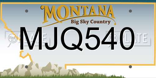 MJQ540 Montana License Plate
